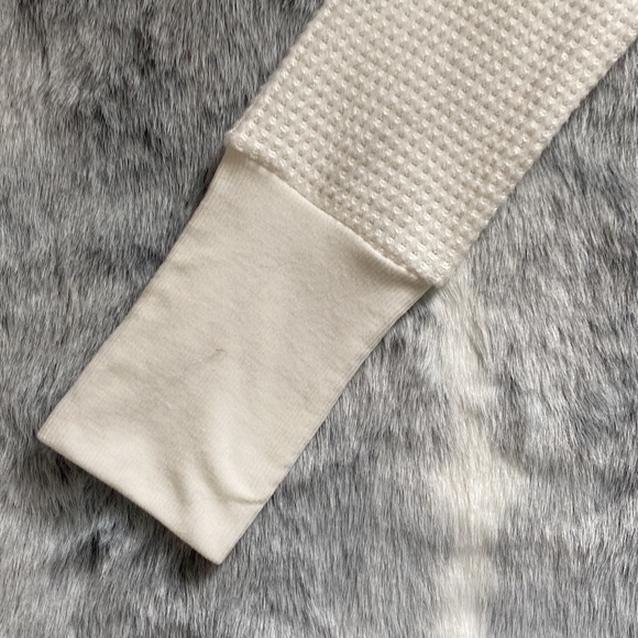 Dex off white long sleeve waffle sweater. Size XS; fits like a small. Very soft. - Picture 3 of 5